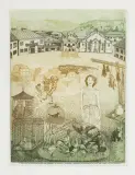 Marian Paweł Bocianowski, CYTATY Z BRUNO SCHULZA III, 1981, akwaforta barwna, papier