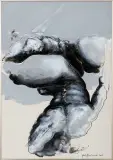 Andrzej Domżalski, Z CYKLU PARA, 2016, akryl, flamaster, ołówek, karton jasnobeżowy