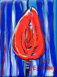 TULIPAN CZERWONY by Edward Dwurnik, 2017, akryl, płótno, sold Sep 2018