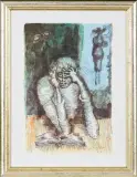 CZYTAJĄCY by Jan Lebensztejn, litografia barwna, papier, sold Sep 2018