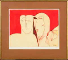 Leszek Rózga, TOSKANIA - ETRUSKA PARA, 1994, suchoryt, akryl, papier