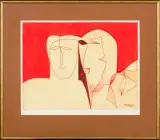 Leszek Rózga, TOSKANIA - ETRUSKA PARA, 1994, suchoryt, akryl, papier