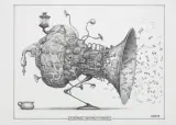 POCHŁANIACZ BRZYDKICH WYRAZÓW by Jacek Yerka, 2018, ołówek, papier, sold Sep 2018