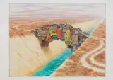 OSADNICY Z MARSA by Jacek Yerka, 2017, kredki, ołówek, papier, sold Sep 2018