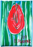 Tulipan na zielonym tle by Edward Dwurnik, 2017, akryl, płótno, sold Jun 2018