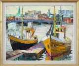 Franciszek Kmita, Sztokholm. Żółta łódź, 1975, olej, płótno