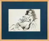 Ludwig Klimek, Akt leżący, 1998, tusz, pędzel, papier