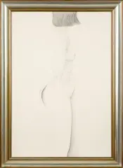Leszek Rózga, Akt, 1977, ołówek, papier kremowy