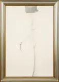 Leszek Rózga, Akt, 1977, ołówek, papier kremowy