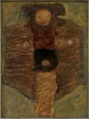 Jan Lebensztejn, FIGURE AXIALE, 1960, olej, płótno
