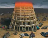 Nocna zmiana by Jacek Yerka, 2009, pastel, papier, sold Jun 2018