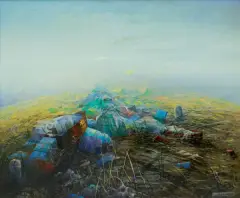 Jerzy Tadeusz Mróz, NIEOKREŚLONE MIEJSCE, 1988, olej, płótno