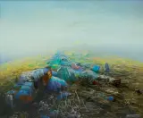 Jerzy Tadeusz Mróz, NIEOKREŚLONE MIEJSCE, 1988, olej, płótno