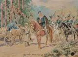 PYTANIE O DROGĘ by Juliusz Kossak, 1895, akwarela, tektura, sold Jun 2018