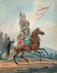 Aleksander Orłowski, HUSARZ, 1818, akwarela, gwasz, papier