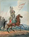 Aleksander Orłowski, HUSARZ, 1818, akwarela, gwasz, papier