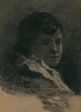 Roman Kochanowski, PORTRET DZIEWCZYNY, węgiel, papier