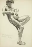 Józef Mehoffer, AKT KOBIETY; OGIEŃ, 1906, węgiel, papier