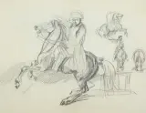 Piotr Michałowski, NAPOLEON NA WSPIĘTYM KONIU..., 1832-1835, ołówek, papier