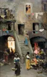 Wilhelm Kotarbiński, ULICZKA W RZYMIE, ok. 1880, olej, deska