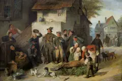 Heinrich Rustige von, KRÓL POLOWANIA, olej, płótno