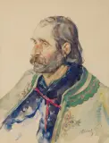 Włodzimierz Błocki, GÓRAL, 1916, akwarela, ołówek, papier