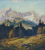 JESIEŃ W ALPACH by Otto Eduard Pippel, olej, płótno, sold Jun 2018