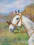 Jerzy Kossak, SIWEK, 1934, olej, sklejka