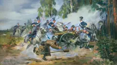 Wojciech Kossak, EPIZOD BITWY POD STOCZKIEM, 1922, olej, płótno