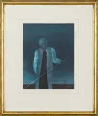 Stasys Eidrigevičius, CZŁOWIEK Z DRĄŻKIEM, 1983, pastel, papier