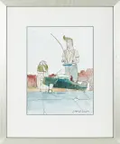 Jacek Pałucha, ZABAWA SAMOLOTEM, 2014, tusz pióro, akwarela, papier