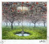 S.A.D. by Jacek Yerka, 1997, kredki, ołówek, karton, sold Apr 2018