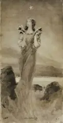 Wilhelm Kotarbiński, GWIAZDA WIECZORNA, akwarela, papier