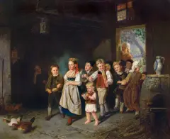 Adeline Jaeger, ZABAWA W ŚLUB, olej, płótno