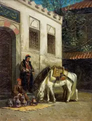 Stanisław Chlebowski, SCENA ULICZNA, olej, płótno