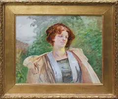 Jacek Malczewski, Portret Leontyny Gogulskiej, 1909-1911, olej, tektura