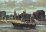 MOST PONIATOWSKIEGO W ROKU 1944 by Władysław Chmieliński, olej, tektura, sold Mar 2018