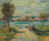 NAD RZEKĄ HUDSON by Jakub (Jacques) Zucker, ok. 1944, olej, płótno, sold Mar 2018
