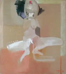 Teresa Pągowska, PANI BUDDA, 1994, tempera, akryl, płótno