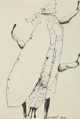 Tadeusz Brzozowski, RARYTAS, 1980, tusz pióro, papier czerpany kremowy