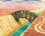 OSADNICY Z MARSA by Jacek Yerka, 2018, pastel, papier naklejony na tekturę, sold Mar 2018