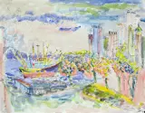 Judyta (Jehudith) Sobel, WIDOK NA MANHATTAN, 1973, akwarela, karton