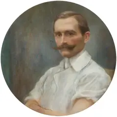 Julian Ajdukiewicz, PORTRET MĘŻCZYZNY, pastel, papier na tekturze