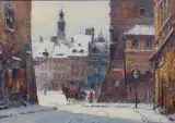 Zimą na Starym Mieście by Władysław Chmieliński, olej, płótno, offered Feb 2018
