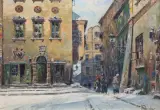 Zima na warszawskiej Starówce by Władysław Chmieliński, olej, płótno, offered Feb 2018