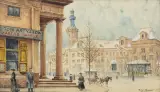 PLAC TEATRALNY by Tadeusz Cieślewski, 1910, akwarela, gwasz, ołówek, papier, offered Feb 2018
