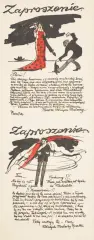 Podwójne Zaproszenie dla Pani i Pana by Karol Frycz, ok. 1910, litografia barwna, papier, offered Feb 2018