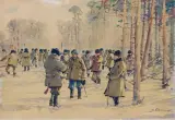 Stanisław Gibiński, Zimowe polowanie. Naganiacze
