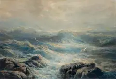 Capri. Brzeg morski by Jakub Michał Kasprowicz, olej, płótno, offered Feb 2018