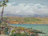 Erwin Kröner, PEJZAŻ Z ABACJI, 1924, gwasz, karton